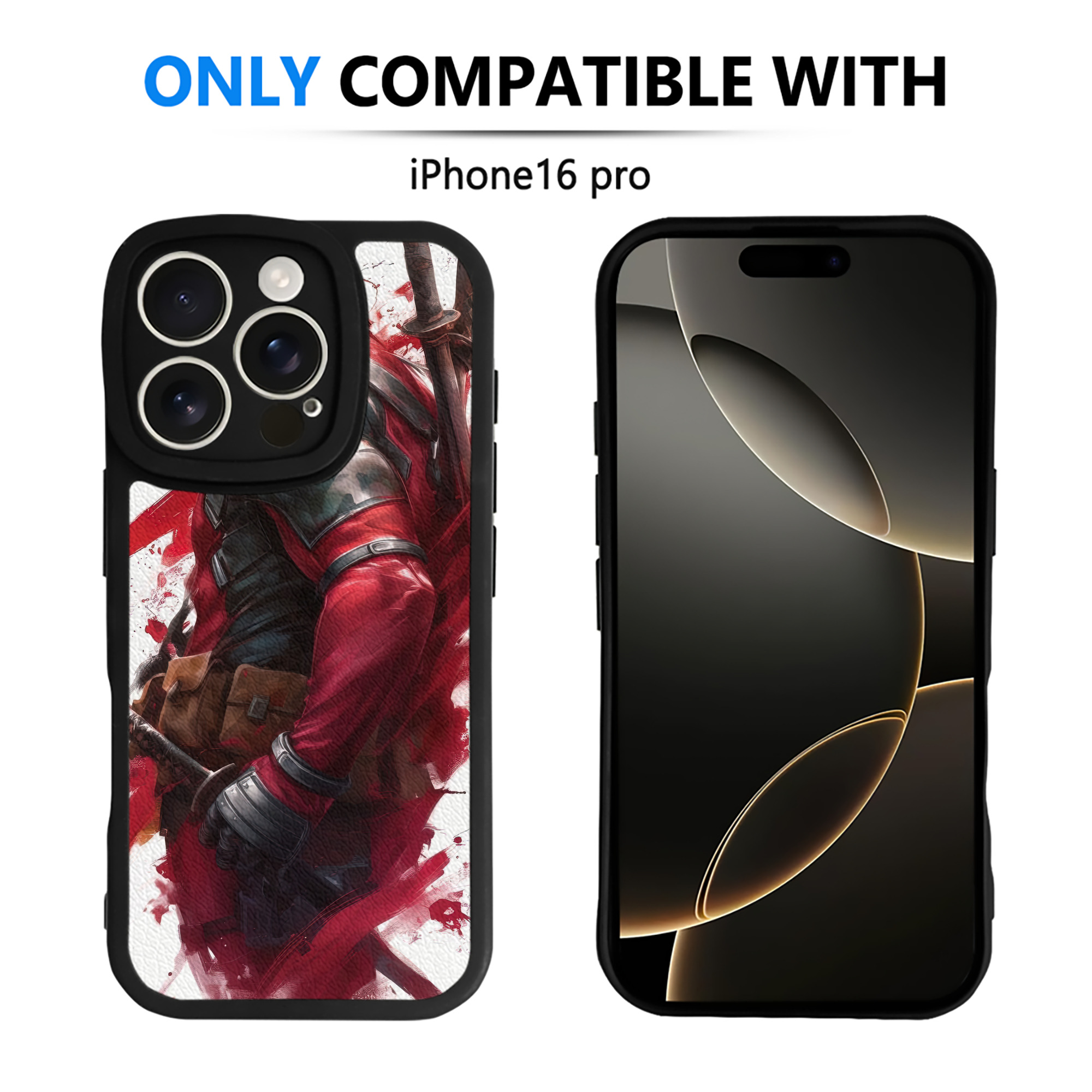 （画像用） Deadpool デッドプール 【iPhone 16シリーズ対応】シリコンスマホケース（レザー調） 材質：シリコン